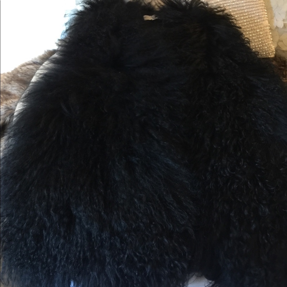 Alythea Fur Vest, Black Wool. So Glam!